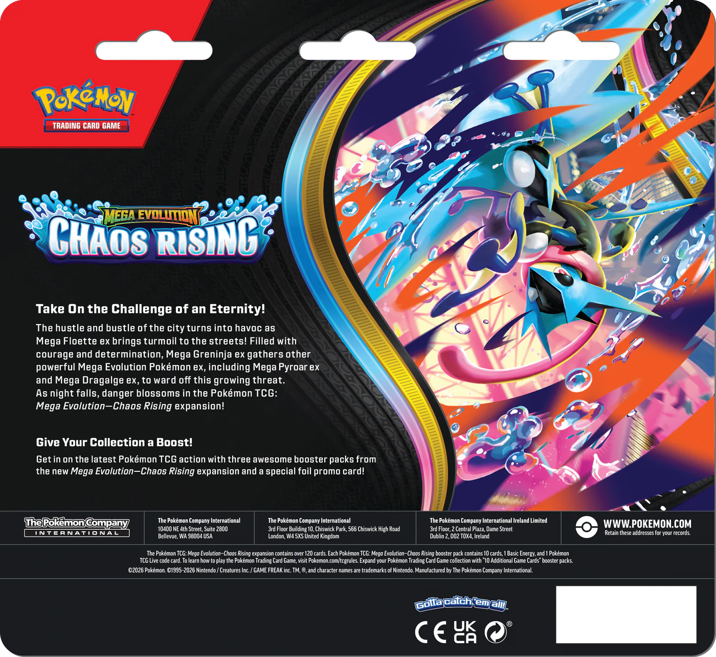 Pokémon - Mega Evolution: Chaos Rising 3-Pack Blister (Inglés)
