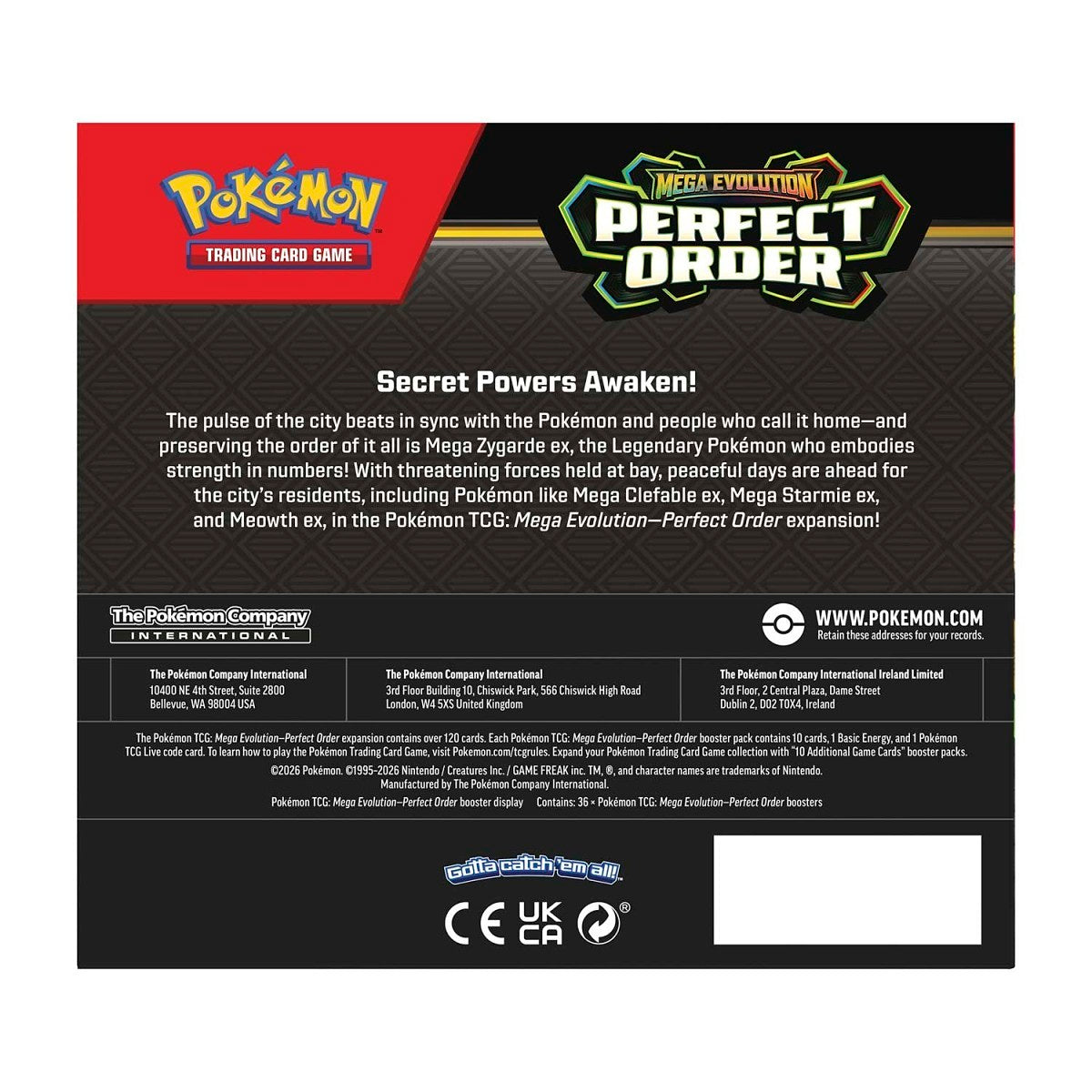 Booster Display - Pokémon TCG - Mega Evolution: Perfect Order (36 Packs) (Ingles)