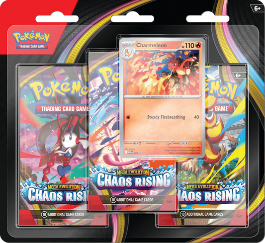 Pokémon - Mega Evolution: Chaos Rising 3-Pack Blister (Inglés)